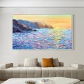 Lever du soleil Océan Coastal Sea Landscape par Couteau à palette Plage art wall decor bord de mer